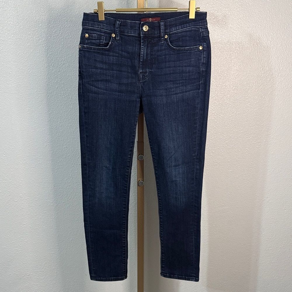7 For All Mankind Dark Blue Roxanne Ankle Jeans- 27